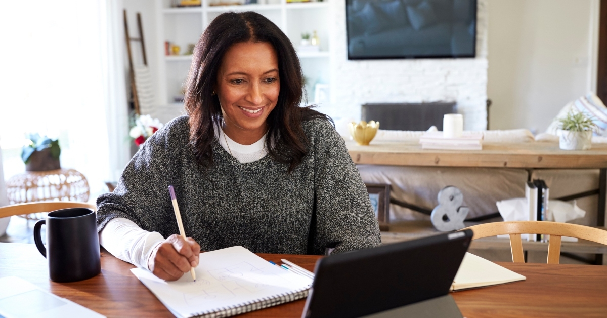 Woman taking notes