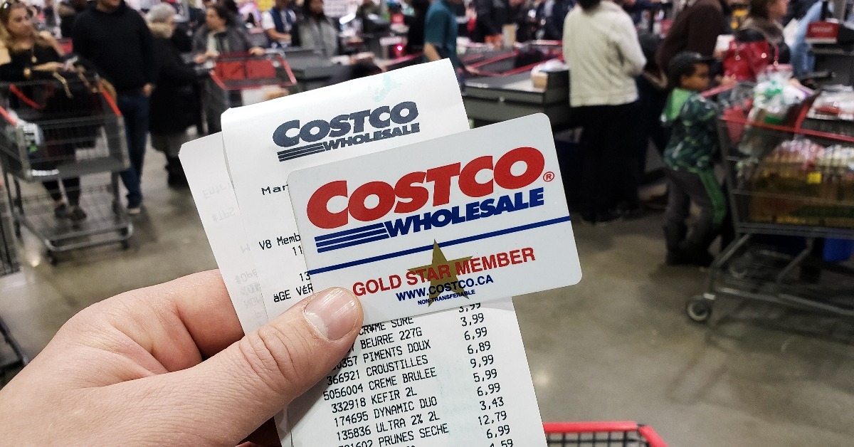 costco receipt and membership card