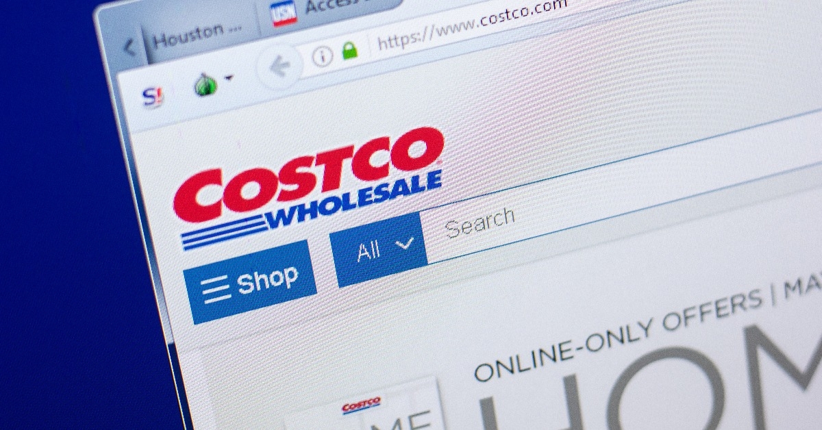 Costco website on the display of PC