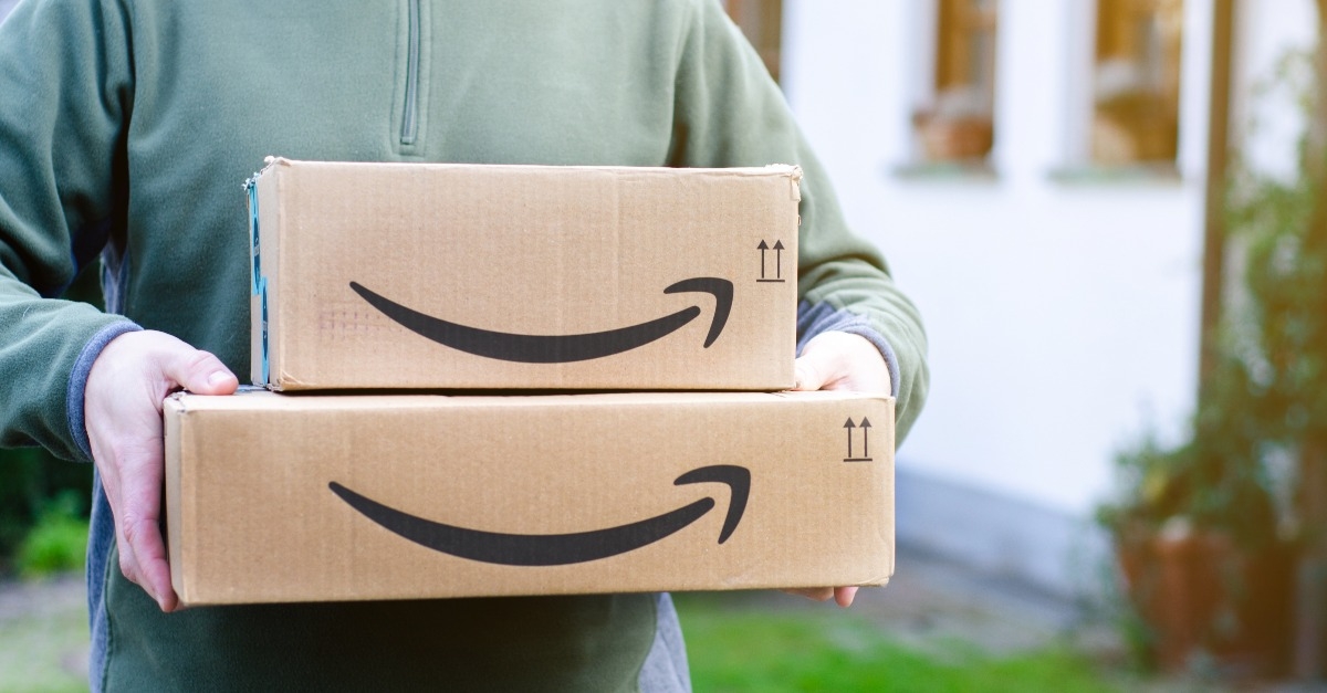Man delivers Amazon Prime package