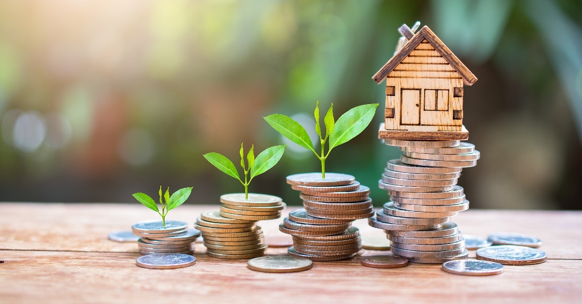 house model on money coins