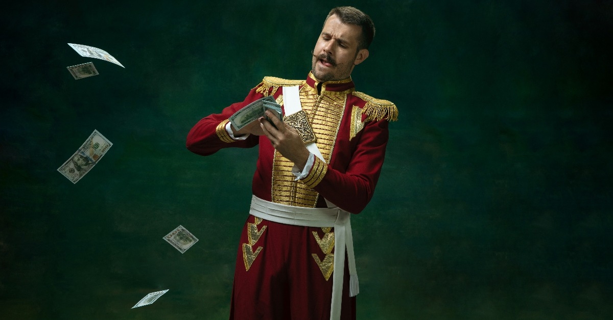 Young man in suit as Nicholas II