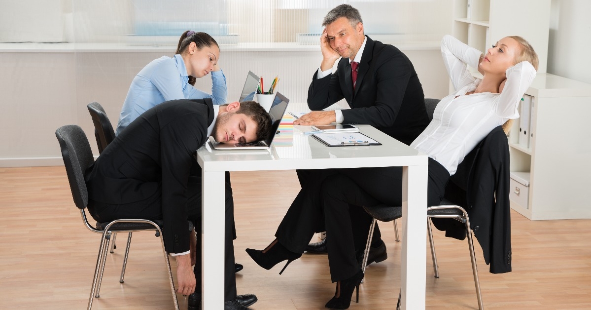 businesspeople getting bored in office