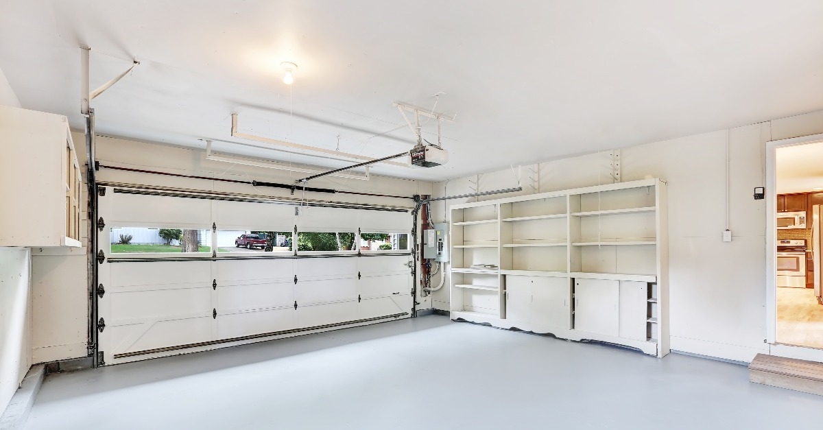 empty garage interior in American house