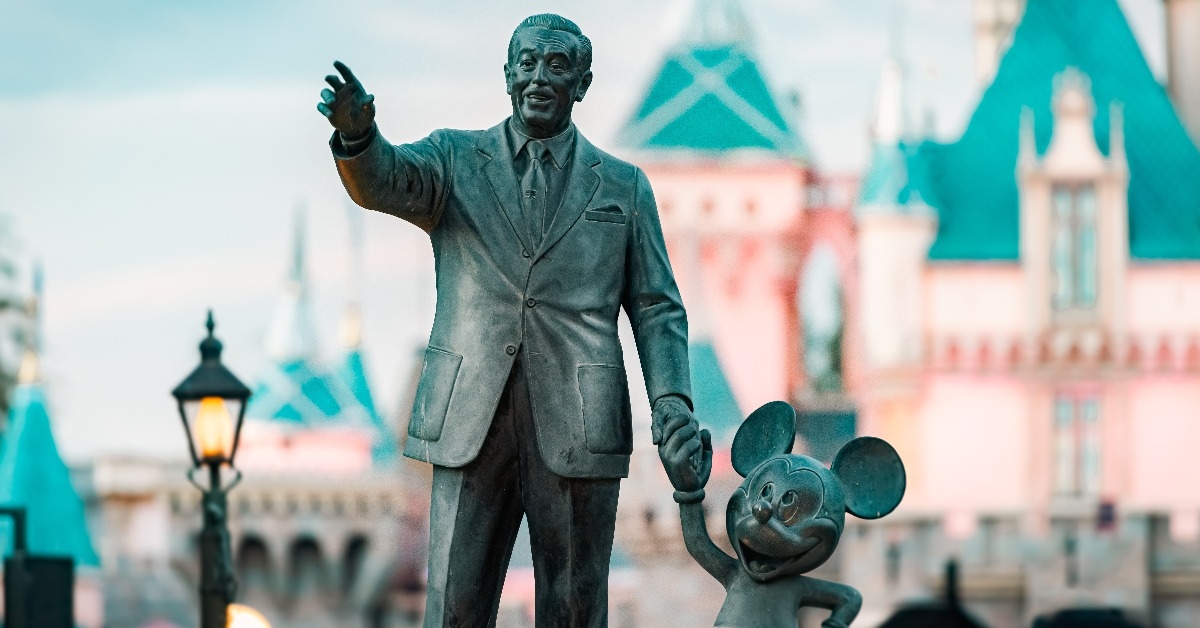 Walt Disney and Mickey Mouse in Disneyland