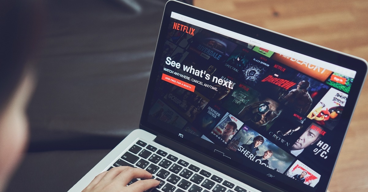Netflix app on Laptop screen