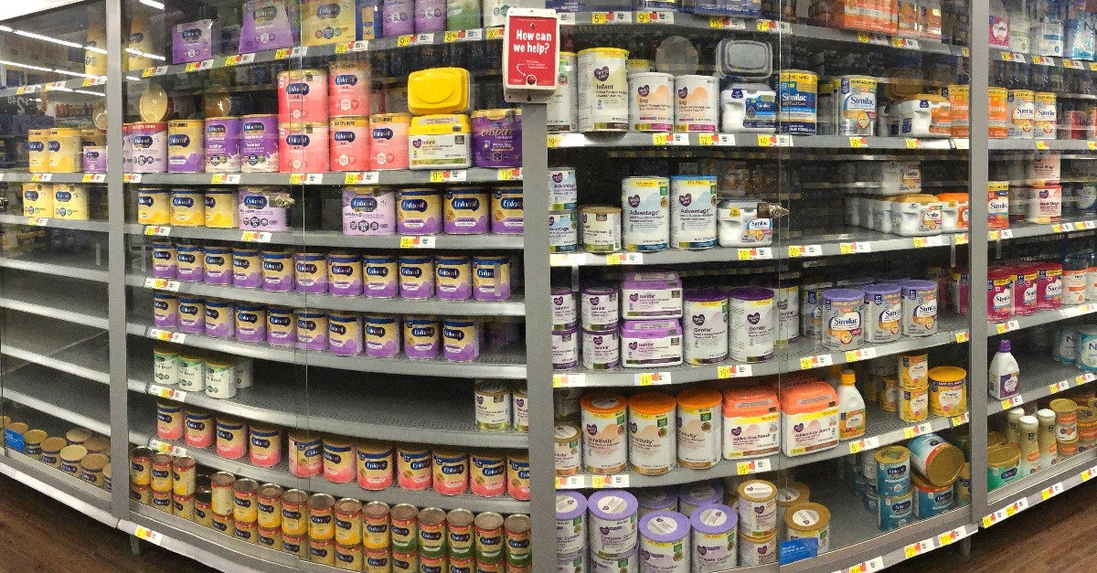 canisters of Enfamil and generic powdered baby formulas