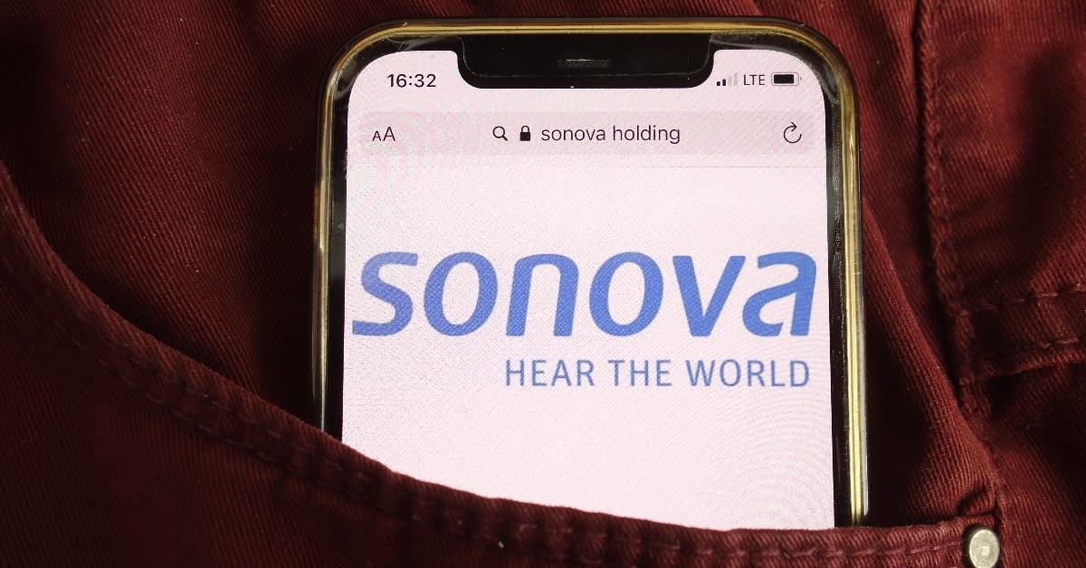 Sonova Holding AG logo on mobile phone