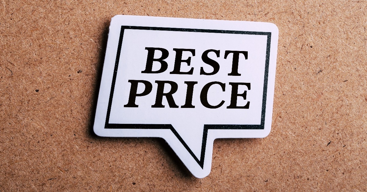 best price speech bubble
