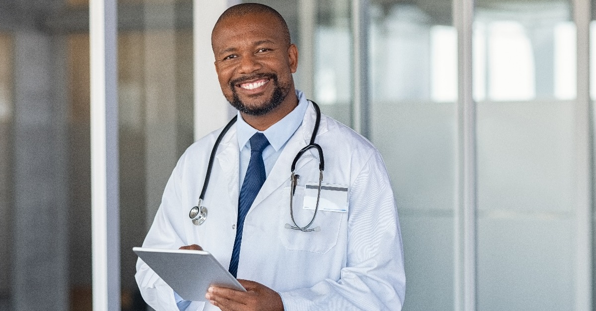 African doctor at private clinic
