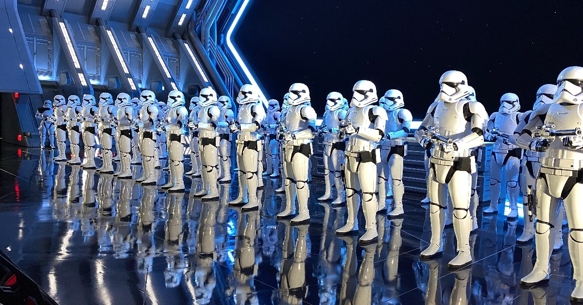 Storm Troopers at the Rise of the Resistance Star Wars ride