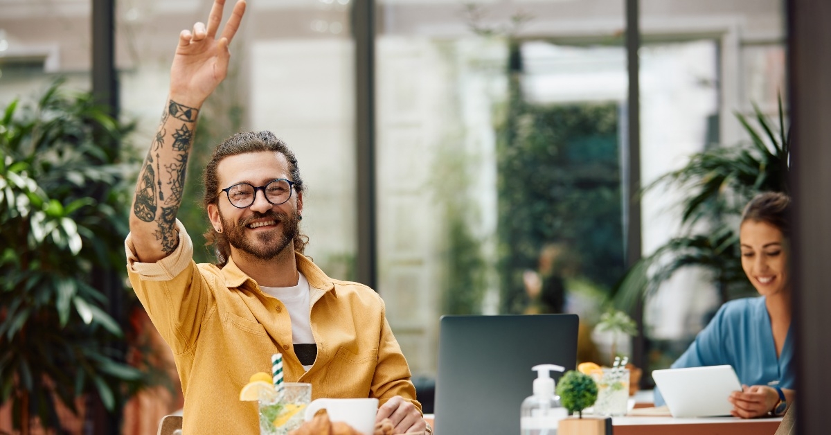 customer calling waiter at the restaurant