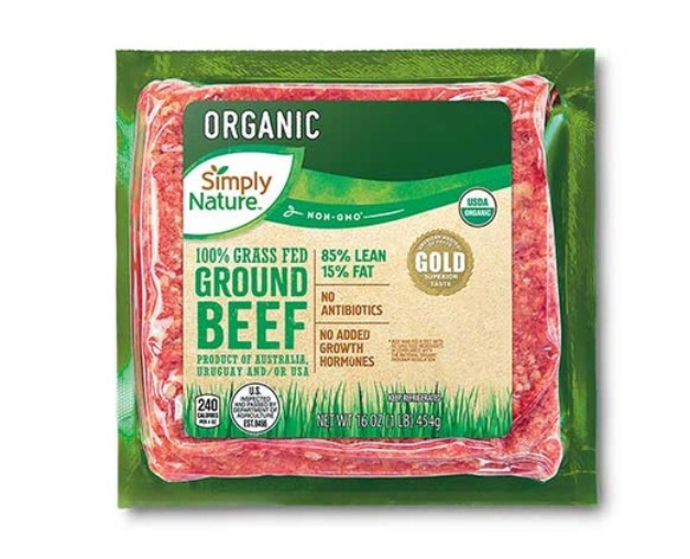 organic ground beef from Aldi