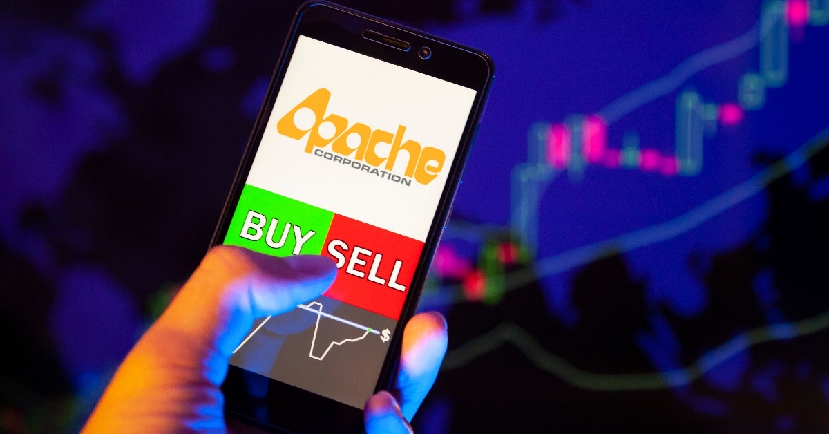 company logo APACHE CORPORATION on smartphone screen
