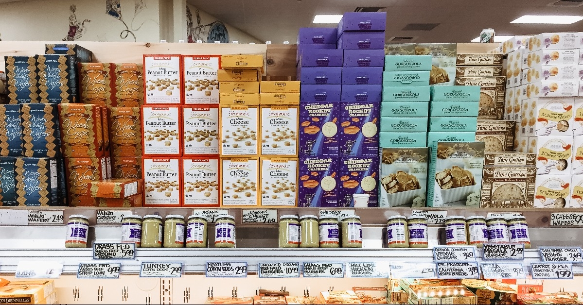 cracker and biscuits with beautiful packaging design inside Trader Joe's