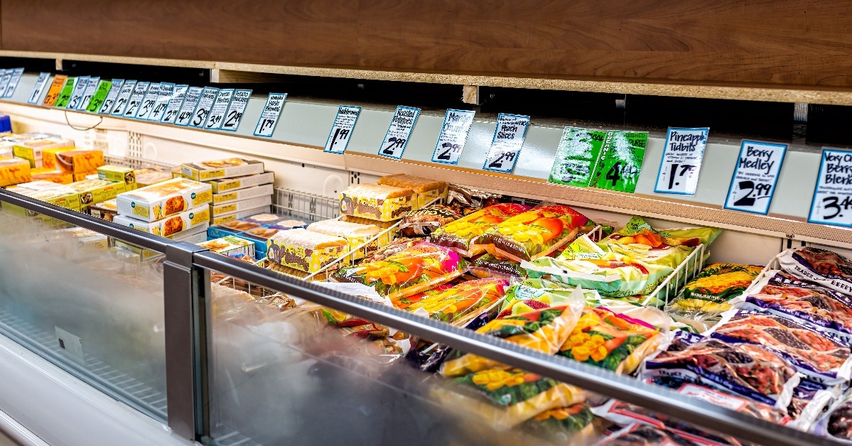 freezer shelf shelves at frozen aisle 
