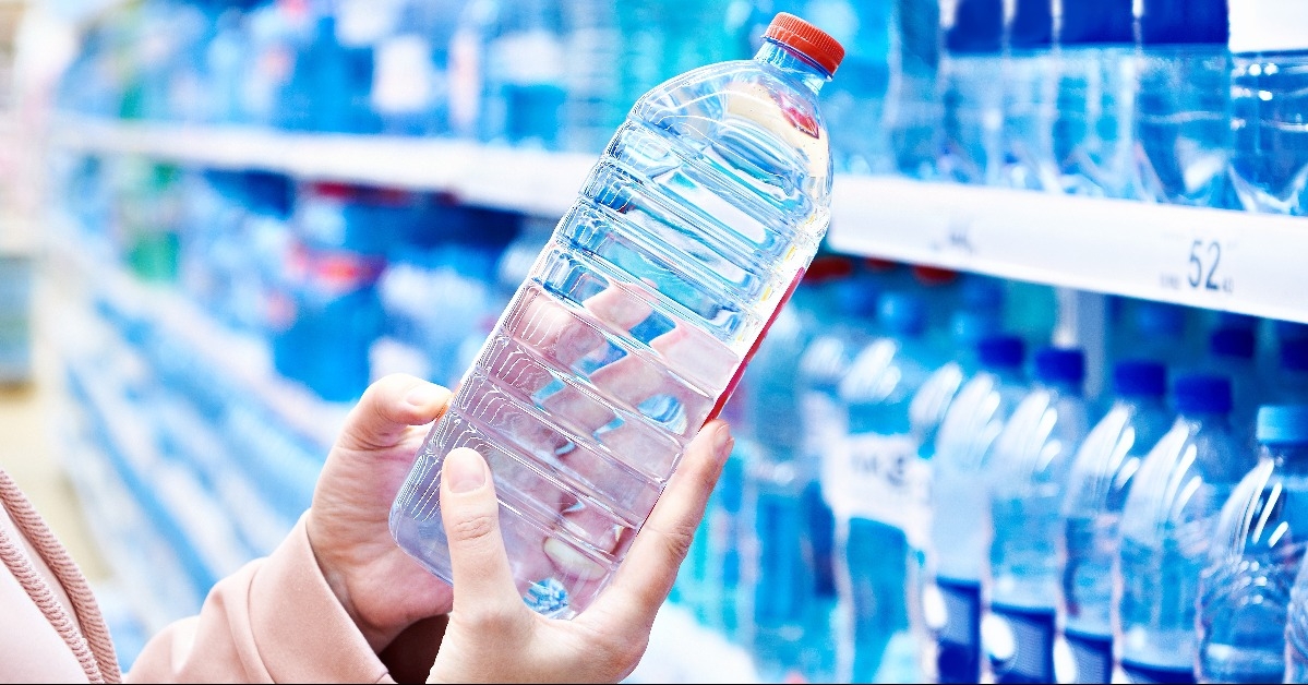 plastic bottle drinking water in store