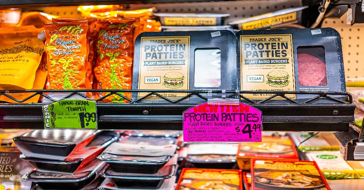 vegan protein patties of plant-based burgers