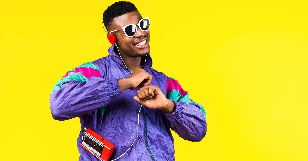  young man in a jacket in the style of the 90s