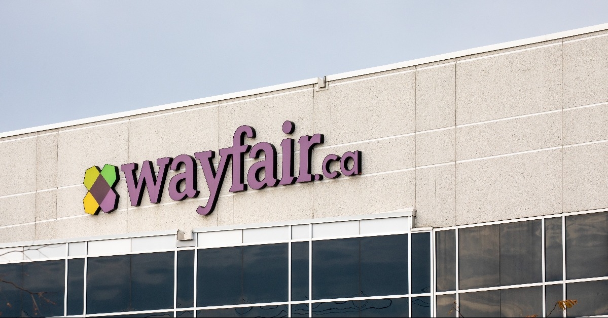 sign on the Wayfair home goods