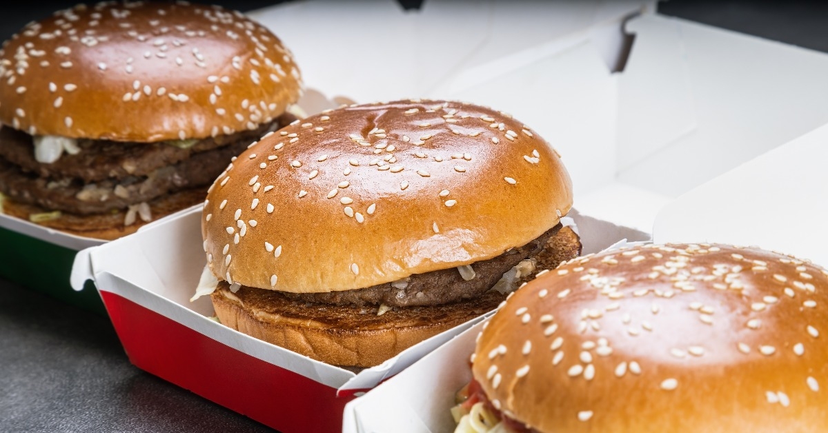 burgers of different types of meat from McDonald's restaurant
