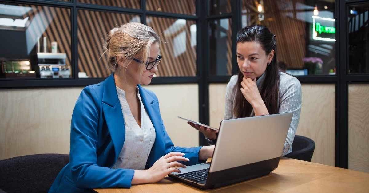 HR woman interviews a candidate for a job  