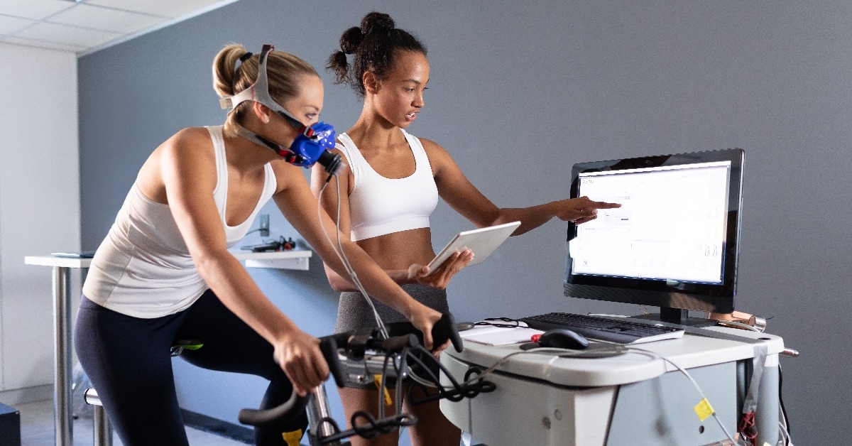 woman doing a fitness test