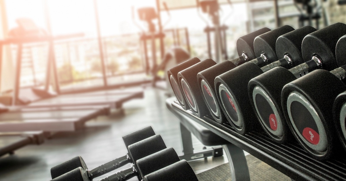 workout equipment in a fitness gym