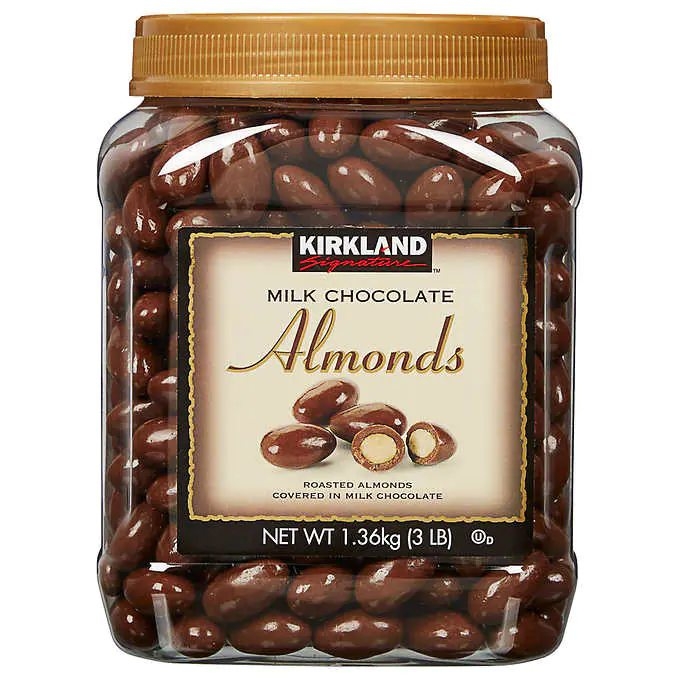 Chocolate covered almonds from Costco Kirkland Signature