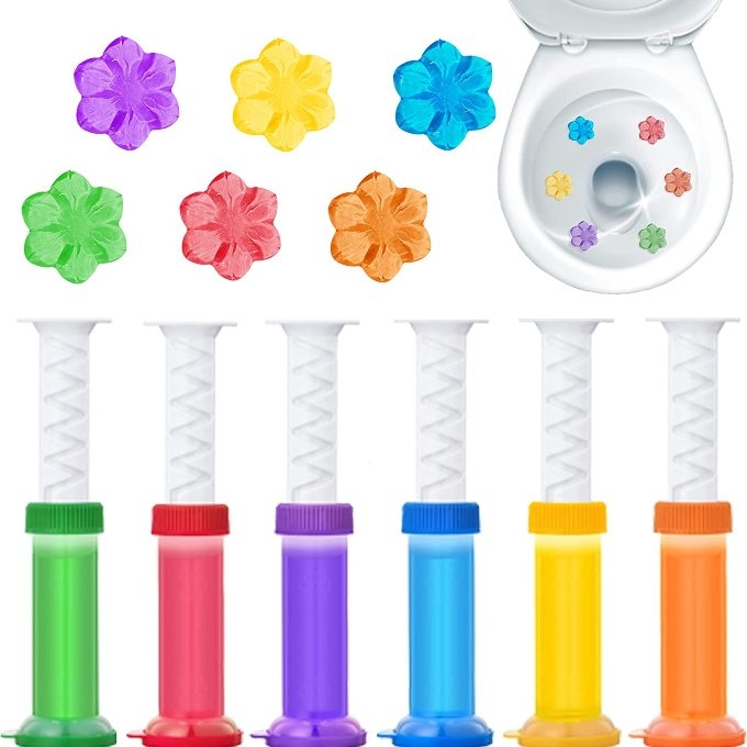 Toilet bowl flower gel cleaner
