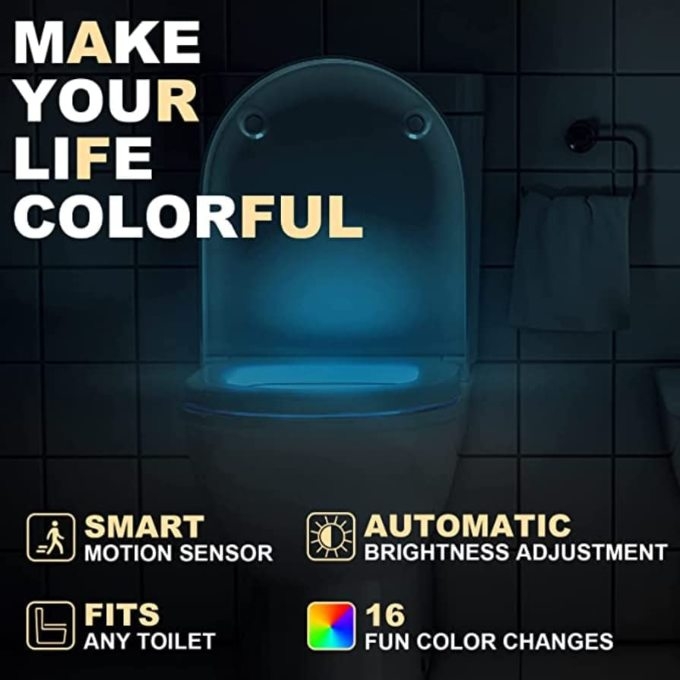 Rainbow light for toilet seat