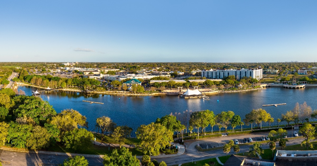 aerial view of Cranes Roost Altamonte Springs Florida