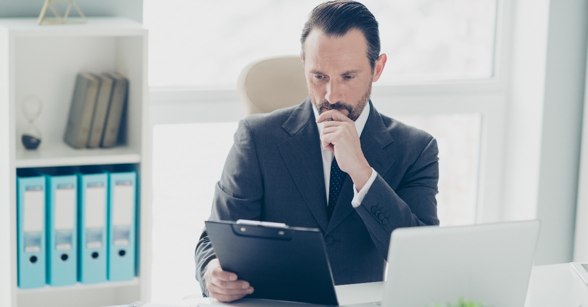 businessman analyzing a document