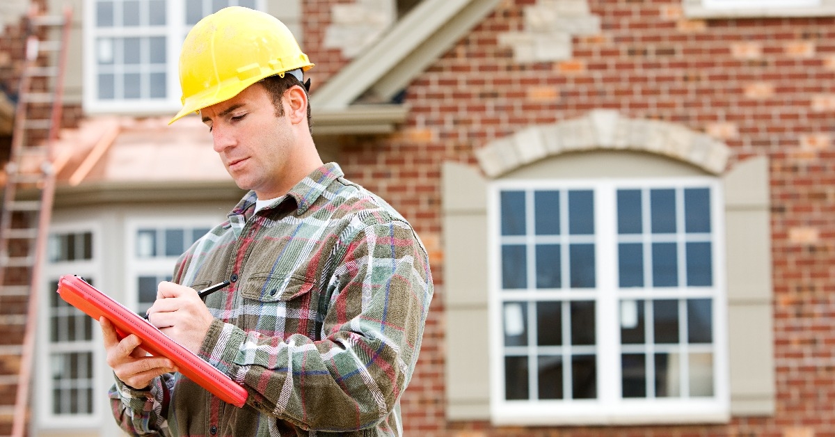 home inspector checking house