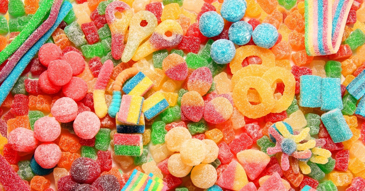 assorted variety of sour candies