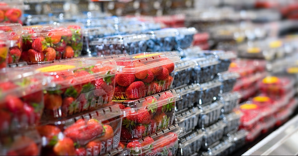 berries selection at grocery store