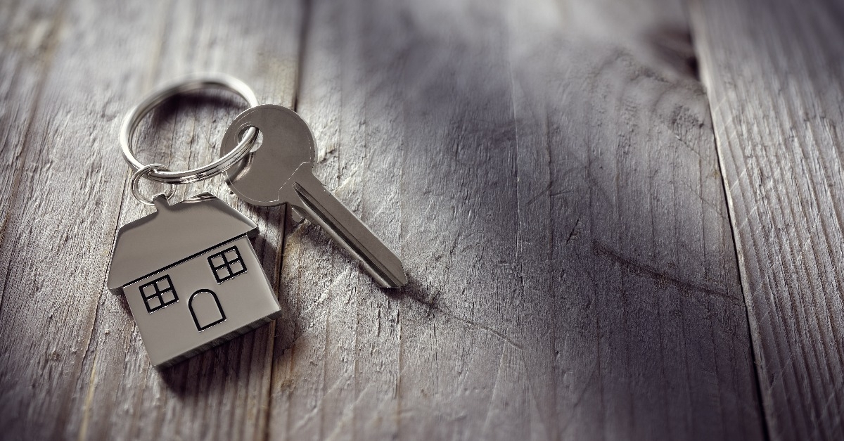 house key on keychain