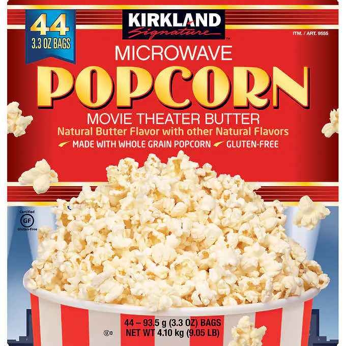 Microwave popcorn from Kirkland Signature Costco