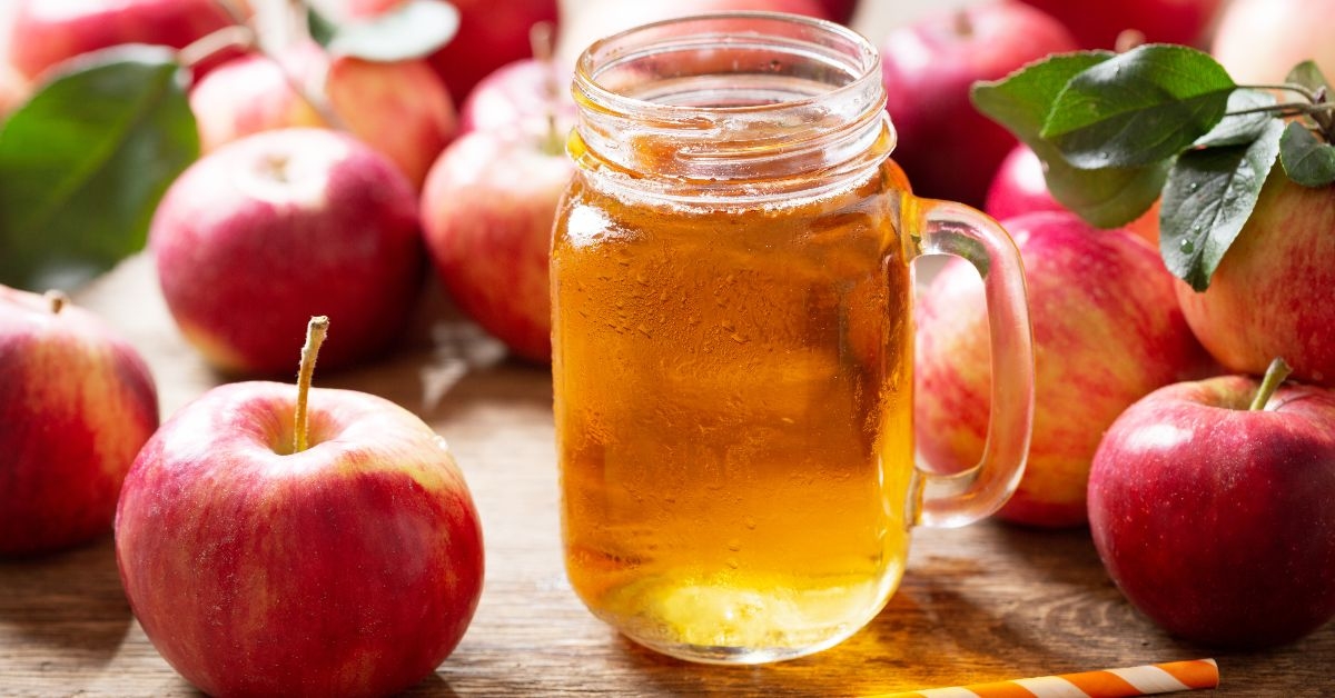 Glass of apple juice