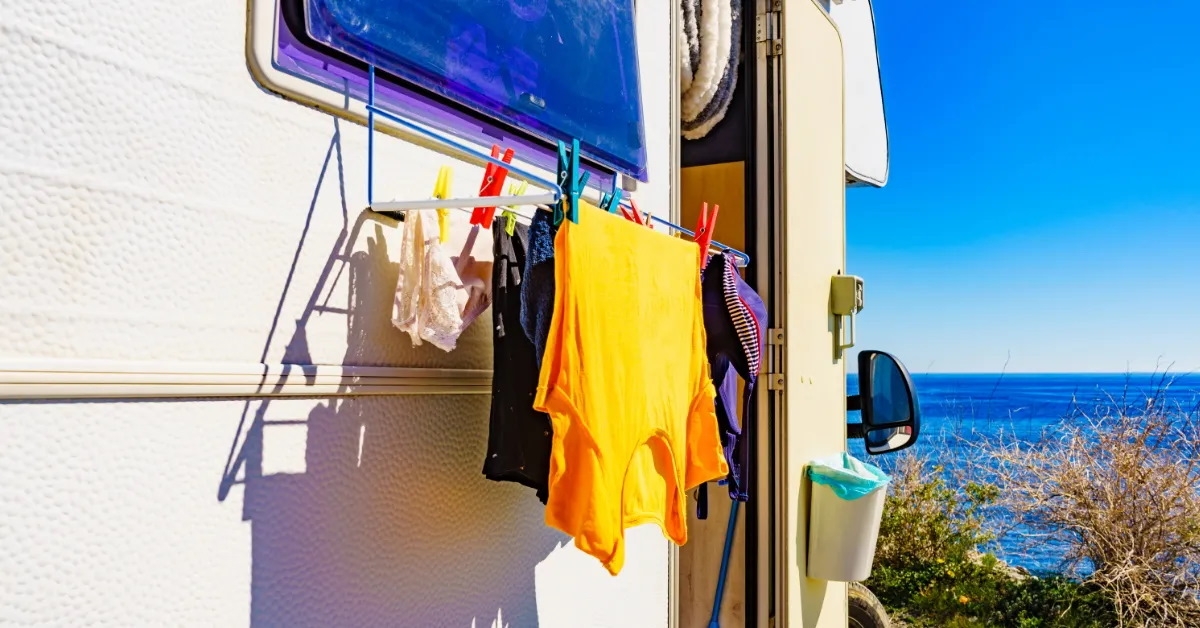 drying clothes on an rv