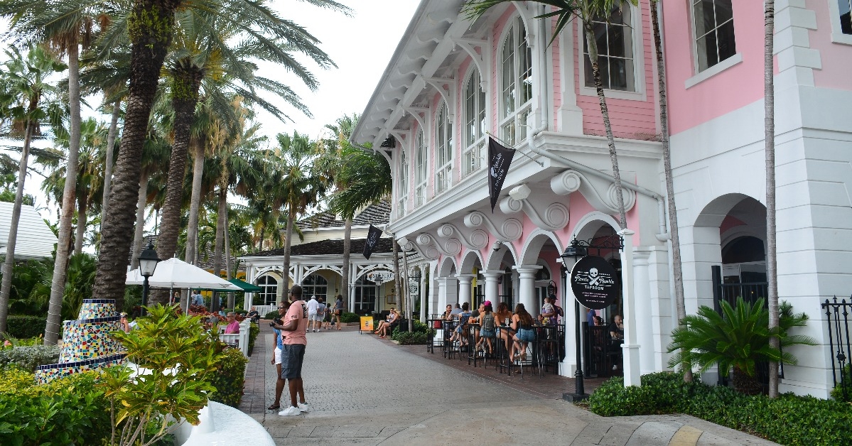 Atlantis Paradise Island located on the opposite side of Nassau