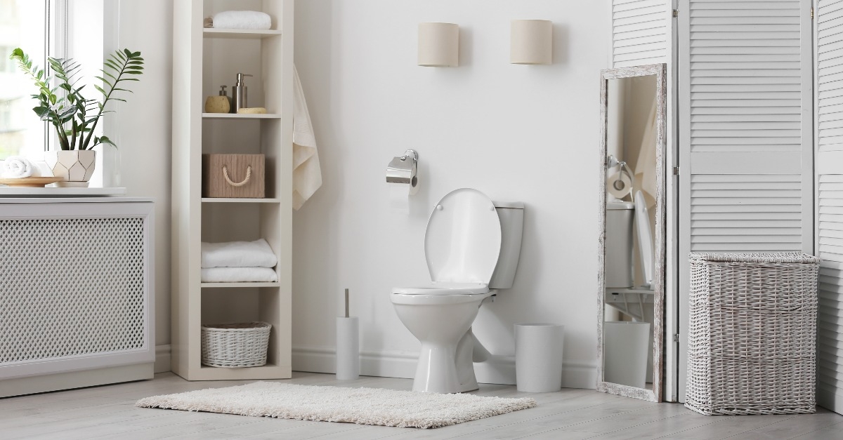toilet bowl in modern bathroom interior