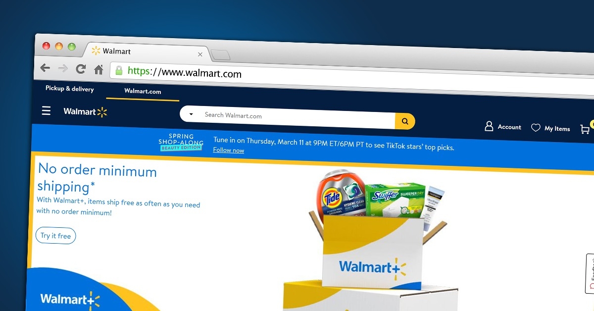 Walmart e-commerce website displayed on a web