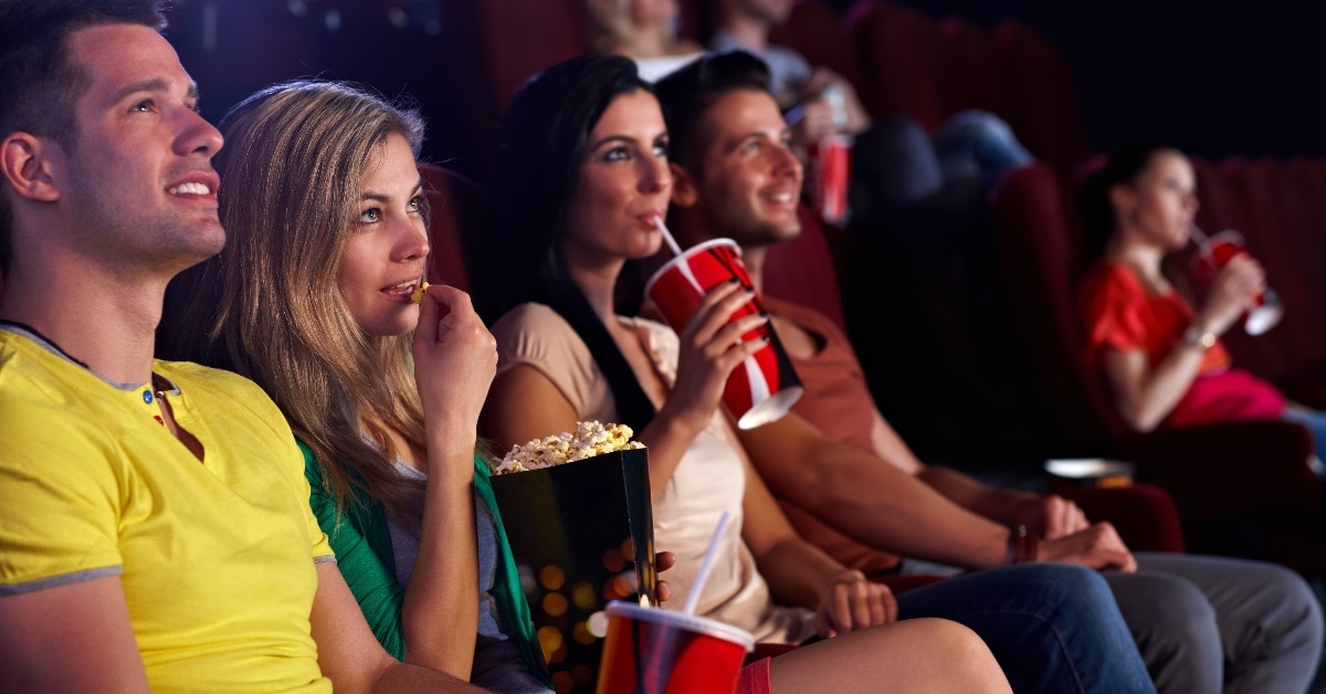 spectators in multiplex movie theater