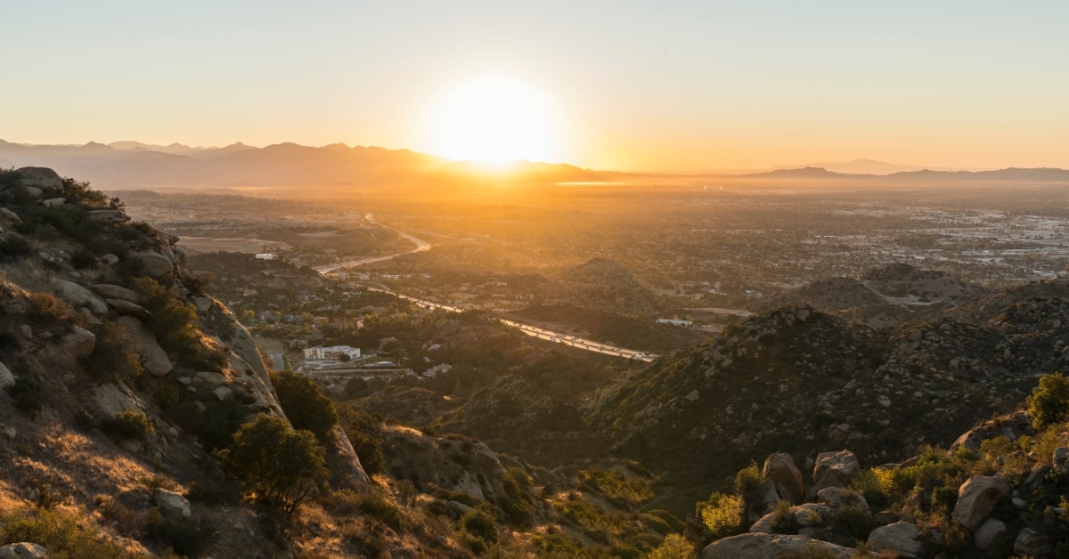 sunrise view from the san gabriel mountains