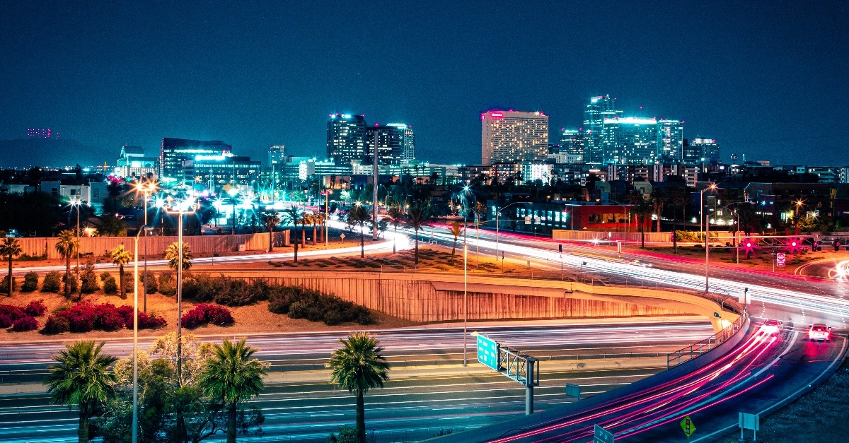 downtown Phoenix Arizona at night