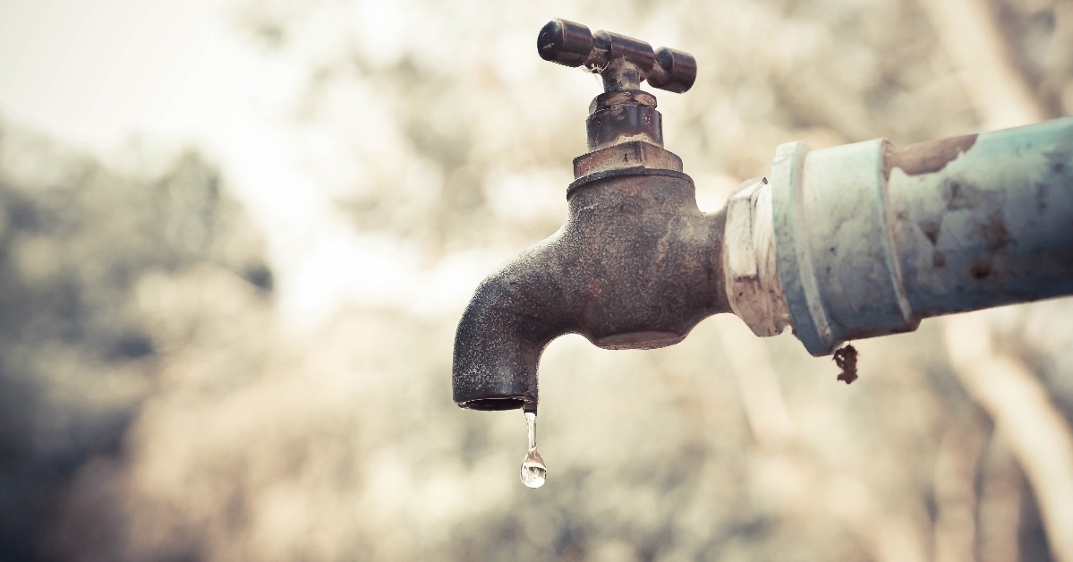 faucet with a water drop