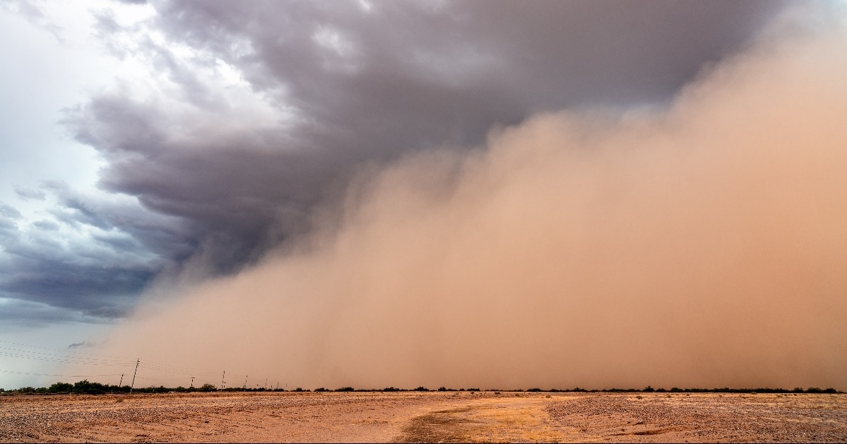 Haboob dust storm in the desert