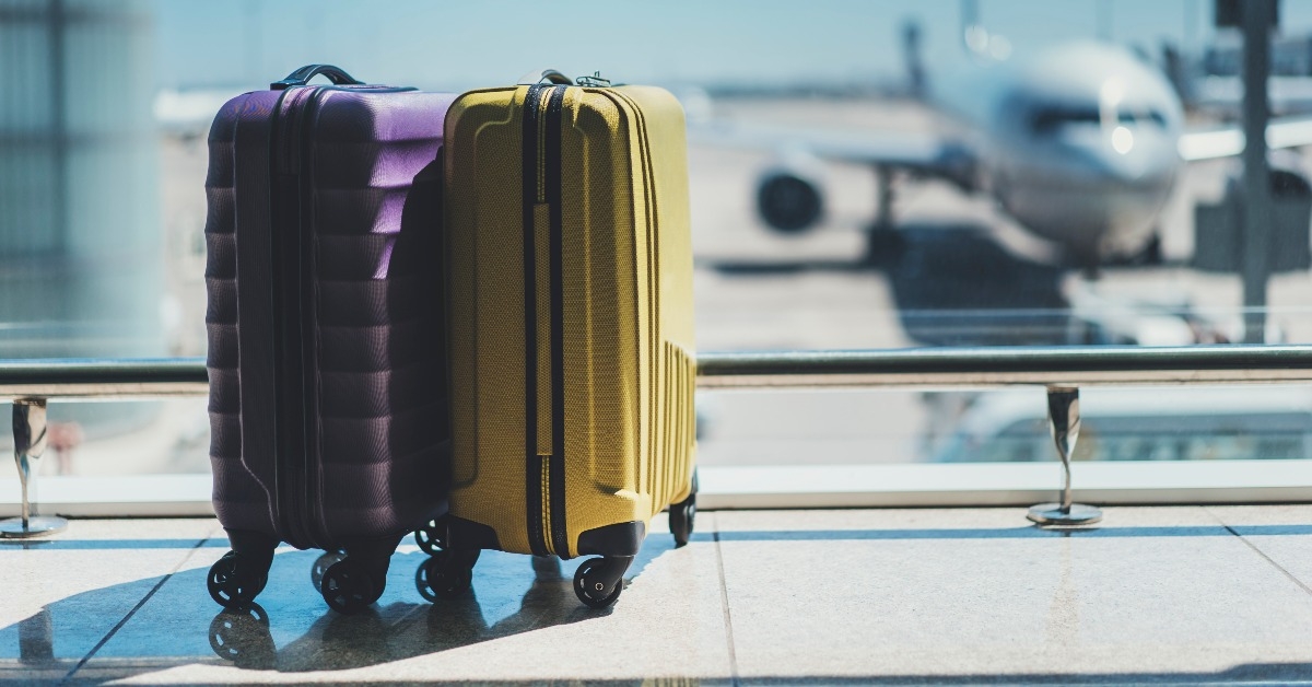 suitcases in the airport departure lounge