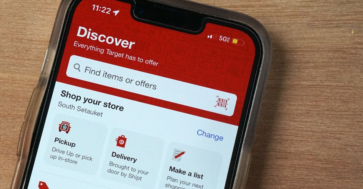 Target app open on a smartphone